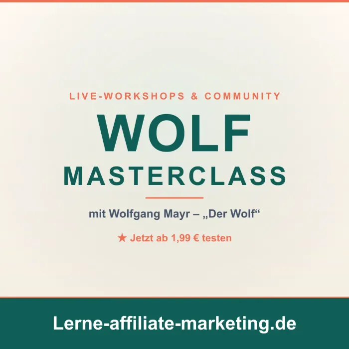 WOLF MASTERCLASS für Affiliate-Marketer: lohnt sich das?